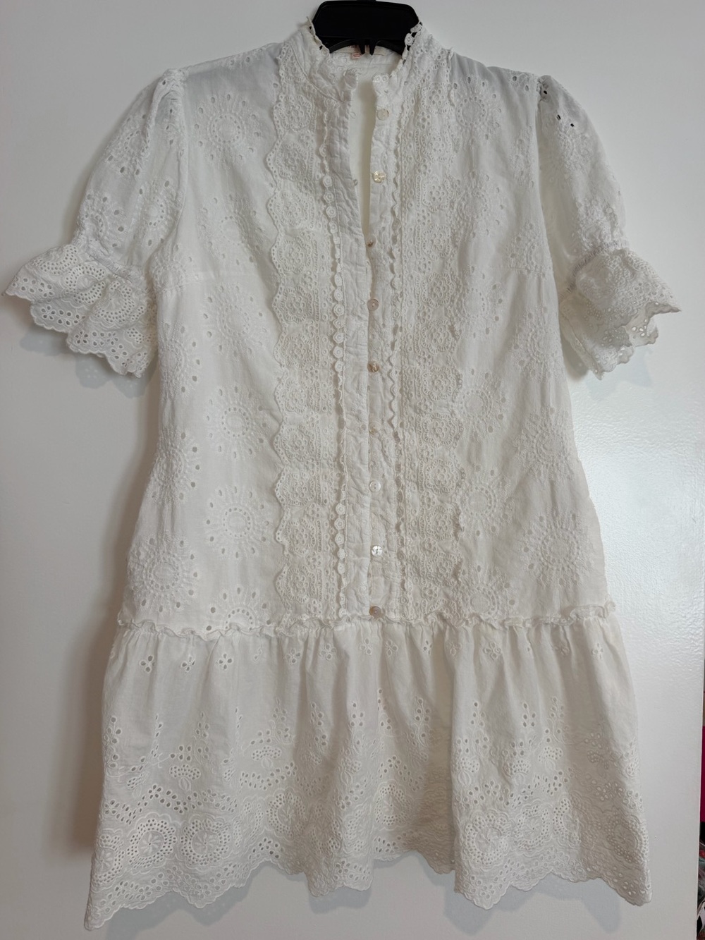 White Cotton Eyelet Woman’s Dress